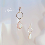 オパール サークル シンプル ピアス&イヤリング