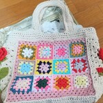 non様専用ページ・モチーフが素敵なニットバッグ☆薔薇☆かぎ針編み