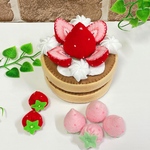 フェルトままごと🍓いちごたっぷりマンモスいちごのパンケーキ屋さん🍓