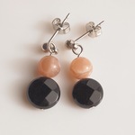 ピンク×クロ　ピアス