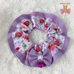 lovely 🎀 Cat frills ୨୧﻿ パープル × イチゴ柄🍓