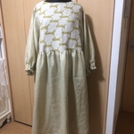 812 ハンドメイドミナペルホネン run run run生地使用リネンワンピ