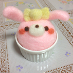 うさぎさんinココット☆羊毛フェルト