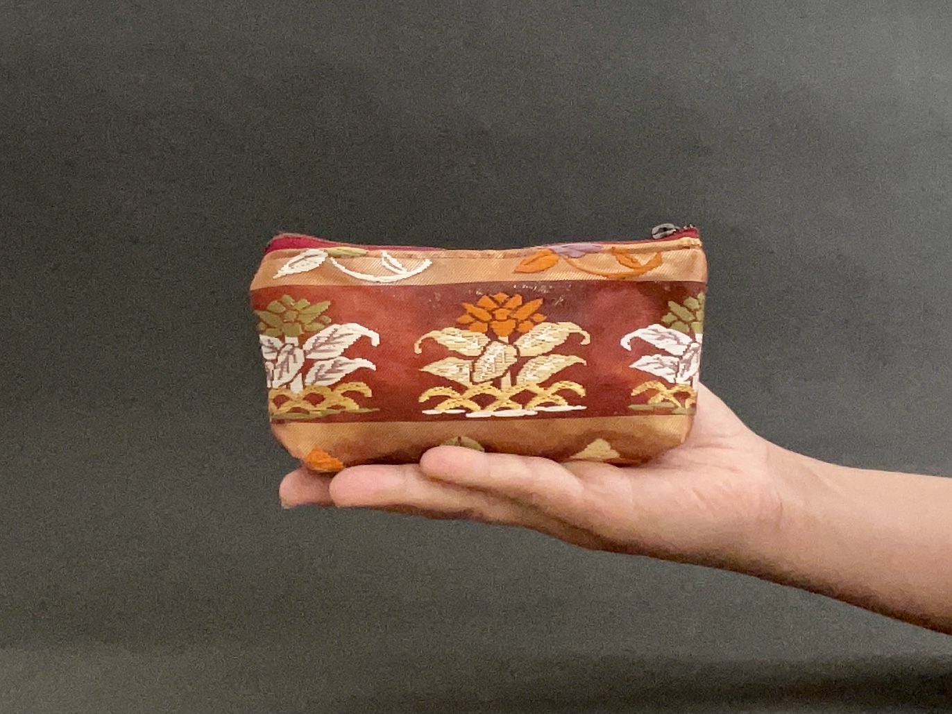 帯地　ハンドメイド　レディース　ポーチ 帯地ポーチ 和風 和柄 小物入れ 化粧ポーチ 波たてしま | 和柄