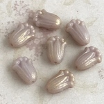 【12x8㍉ 14個】チューリップ＊mauve & gold＊チェコビーズ＊パープル＊ゴールド＊紫＊パステル＊花＊フラワー＊蕾