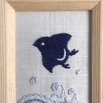 浜千鳥の刺繍ミニフレーム