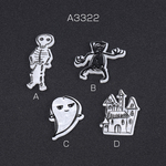 A3322-C   12個  高品質アクリルチャーム ハロウィンチャーム 全4種 1穴  3×（4ヶ）