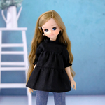 リカちゃん服＊ティアードブラウス（黒）＊ブライス