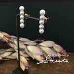 5連パールピアス