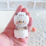 双子パンダちゃんおめでとう♡パンダくまこちゃん ／ 羊毛フェルト パンダ ミニチュア