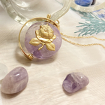 香水瓶ネックレス✴︎アメシスト　薔薇