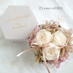 miniバラ&紫陽花　ペールピンク【Flower Box】挙式・プロポーズリングピロー