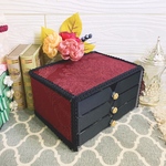 大輪の百合紋章刺繍のジュエリーケース　ジュエリーボックス　アクセサリーケース　アクセサリーボックス　アクセサリー収納　マスクケース　レターケース