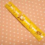 にゃんこのしっぽ○パンと黒猫○デコ木製定規○文房具○15ｃｍ