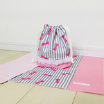 ピンクのリボン🎀（40×60）ランチョンマット・給食袋の２点セット☆入園入学セット・入園入学2023