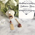 [送料無料]  お狸様　招福　アシンメトリー　ピアス　✨　狸　ピアス　イヤリング　マスクチャーム