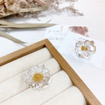 レジンflower リング【A】  -ミモザ- 