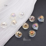 【10粒】クリスタル雫　9*6ｍｍ　3＃オーロラレモン　クリスタルボール　ガラス　ビーズ　ニュアンスカラー　AB