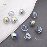 【10粒】クリスタル雫　9*6ｍｍ　6＃オーロラパープル　クリスタルボール　ガラス　ビーズ　ニュアンスカラー　AB