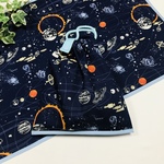 ネイビー 太陽系 宇宙柄 工夫いっぱいの給食セット 40×60 ランチョンマット＆巾着袋 カラフル ボタンループ付き ランドセルフック地球 土星 男の子