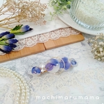 ♡送料無料1280円♡デルフィニウム　鮮やかブルー&パープル　バレッタ