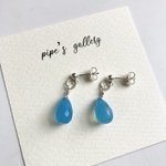 〈SILVER925〉ブルーカルセドニーのピアス