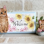 sさまご予約品　ウエルカムプレートと小さな招き猫☆