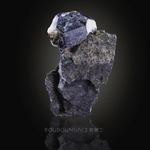 フローライト/クォーツ(Fluorite on Quartz with Calcite)  S00148