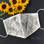 【送料無料】 息がしやすい・2way ばらの花柄 レースマスク・ 不織布 マスクを挟める マスクカバー・ノーズワイヤ  入り・裏生地綿 メッシュ の２層構造