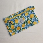 【ｗ様オーダー品】ume＊mew ぺたんこポーチ（レモン）