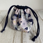 ミニ巾着　フラワーモダン