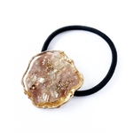 アゲートスライス風＊ニュアンスシェルのヘアゴム/ポニーフック（ピンクベージュ）