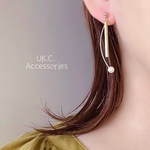 ピアス パール ゴールド スティック 揺れる（オプション欄より金具をご選択ください） ピアス イヤリング 樹脂ピアス チタン ピアス サージカルステンレス ピアス ゴールド 揺れる パール ピアス