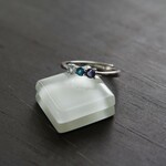アイオライト　ロンドンブルートパーズ　スカイブルートパーズ　3粒ストレートリング　SILVER925