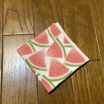 ＊ダブルガーゼハンカチ　23㎝角＊　🍉スイカ