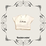 再販4【送料無料】刺繍線画Tシャツ（love）　【ブライス】【リカちゃん】【ブライスアウトフィット】【リカちゃん服】