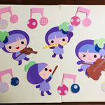 秋の壁面飾り　ぶどうの妖精さんたちの音楽会