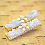 ＊送料値引＊ブルーレースのお花ヘアクリップ♡
