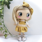 カラシ色のサロペットスカート&ヘアリボン 2点セット