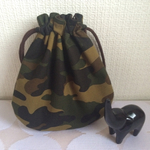 まん丸ミニ巾着（迷彩柄）