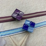 3608真田紐＆ガラスタイル帯留めセット 2セット　真田紐2本付