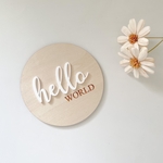 【3/31以降発送】木製プレート | Hello World