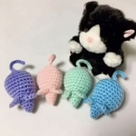 猫のおもちゃ  ＊パステルカラーねず公 -  ミニサイズ＊　４個セット M