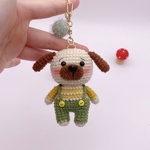 ワンチャン　あみぐるみ　ハンドメイド キーホルダー付