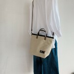 （訳あり）２ｗａｙお散歩ショルダートート（麻帆布×黒）　