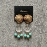 【atelier chimie】ヴィンテージシェルボタン＆スワロフスキーGN