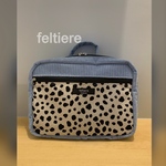 オーダー品　オムツポーチ　ダルメシアンベージュ　コーデュロイブルー L