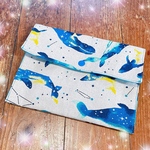 ぺったんこポーチ鯨宇宙(蓋付き)