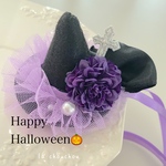 ハロウィンハット(パープル)♡Halloween♡犬猫用アクセサリー♡キッズ♡ベビー♡ベビークラウン♡バースデークラウン♡ハーフバースデー♡トリミング♡記念日♡プレゼント