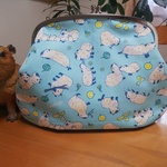 capybalife×capy-capyコラボ＊夏シリーズカピバラ柄がま口👛バック  水色